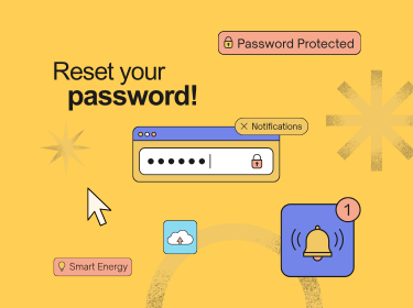 Yellow background, computer icons